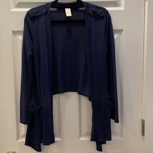 Navy blue high-low sweater